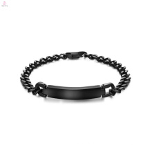 Pulsera de brazalete de eslabones negros para hombre Vintage Bar